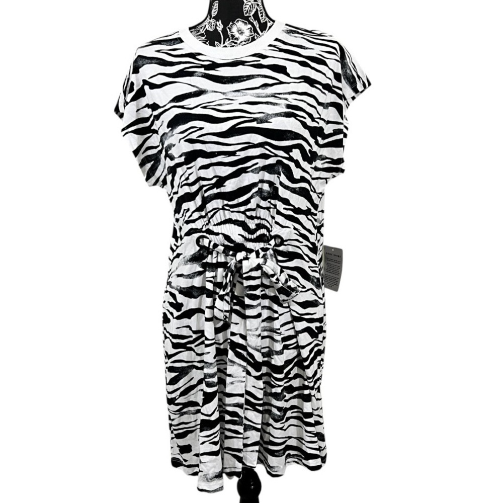 DKNY Gray and White Zebra Print Dress